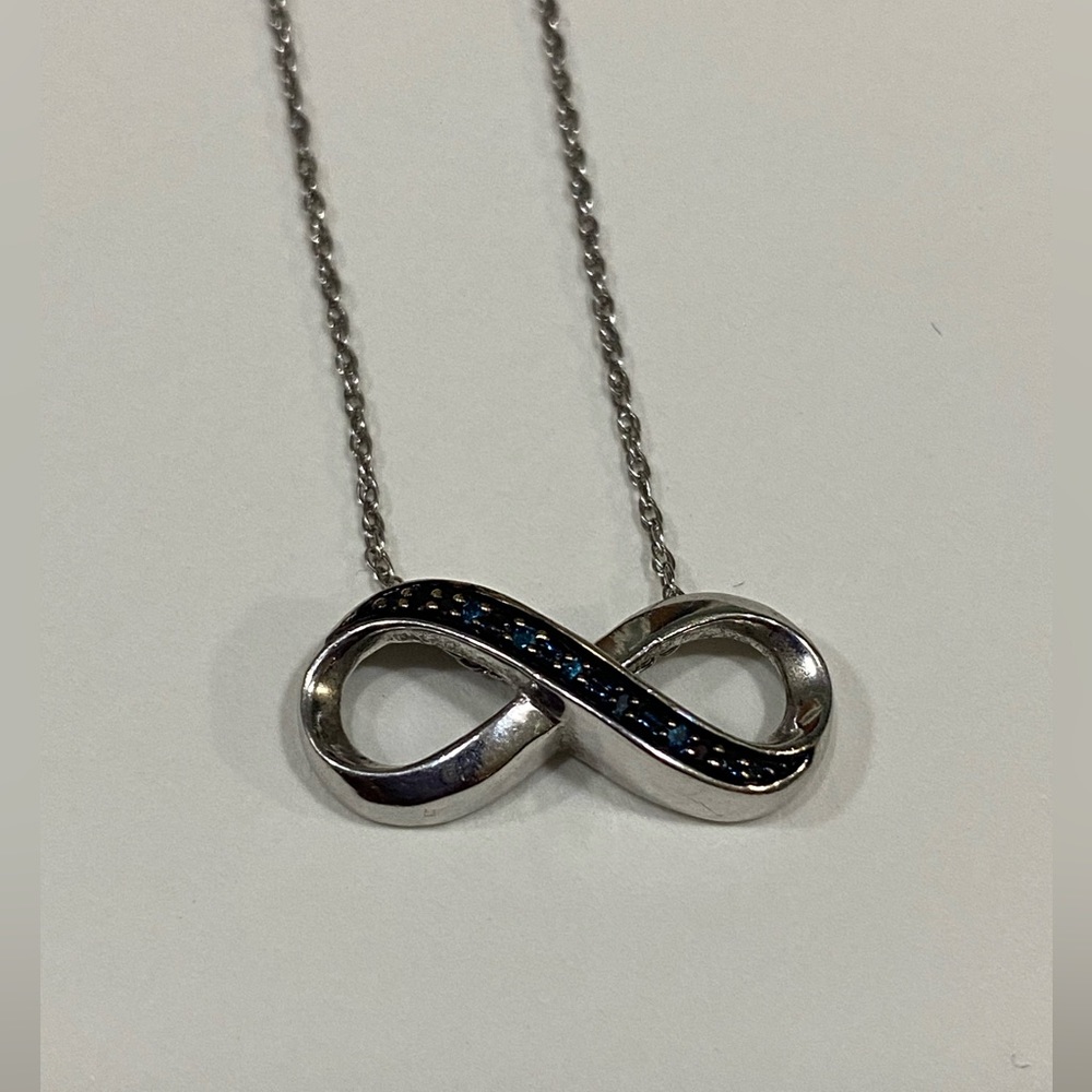 Blue Diamond Accent Sideways infinity necklace